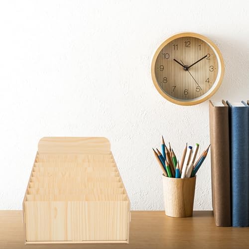 DIY Mail Organizer Box with Multiple Compartments Wooden Desktop Storage - Image 7