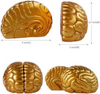 Brain Bookends Office Decorative Bookends for Shelves Heavy Bookends Book Stoppers Book Holders for Desk Decoration (Gold) - Image 6