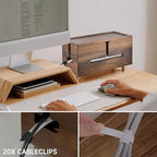 Brown Wood Large Cable Management Box for Power Strip and Cord Hideaway - Image 5