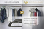 Non-Slip Clothes Hangers Set – Slim Velvet Coat Hangers with Swivel Hooks – Space-Saving Shirt, Dress & Jacket Hangers for Closet Organization (30, Grey) - Image 4