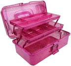 3-Tier Stackable Storage Organizer Box, Art & Craft Storage Container, Carry Tackle Organizer, Medicine Cosmetic for Art Supply Makeup Hair Accessories Painting Tools (Hot Pink) by PENCK