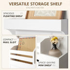 Rebee Vision Key Holder Wall Mount with Drawer & Shelf for Entryway, White - Image 6