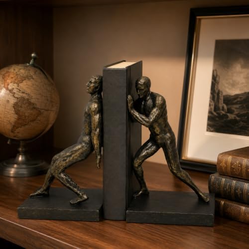 Comfy Hour 13 Inch Gymnastic Men Bookends, Bronze Athlete, Set of 2 - Image 6