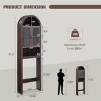 IFGET Arched Over The Toilet Storage Cabinet with Acrylic Doors,Dark Walnut - Image 2