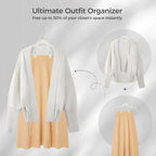 HOUSE DAY Velvet Skirt Hangers with Adjudtable Clips 30 Pack, Ivory - Image 4