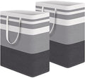 HomeHacks 2-Pack Large Laundry Basket, Waterproof, Freestanding Laundry Hamper, Collapsible Tall Clothes Hamper with Extended Handles for Clothes in The Dorm and Family Gradient Grey, 125L by HomeHacks