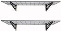 SafeRacks Steel Garage Wall Shelves 2-Pk w/Hooks, 500lb, Hammertone (24x48) by SafeRacks