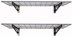SafeRacks Steel Garage Wall Shelves 2-Pk w/Hooks, 500lb, Hammertone (24x48) by SafeRacks
