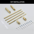 Towel Racks for Bathroom, NEWRAIN 30 inch Double Bath Towel Bar Wall Mounted, Stainless Steel Kitchen Towel Holder, Brushed Gold Towel Rod Towel Rail Hange - Image 7