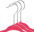 Casafield 100 Velvet Baby Hangers - 11" Size for Infant & Toddler Clothes - Pink - Image 2