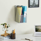 MyGift Silver Wire Mesh Document Holder, Wall Mounted or Desktop Magazine and File Rack, Set of 2 - Image 3