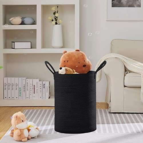 VIPOSCO 72L Tall Woven Laundry Basket Hamper, Black - Image 2