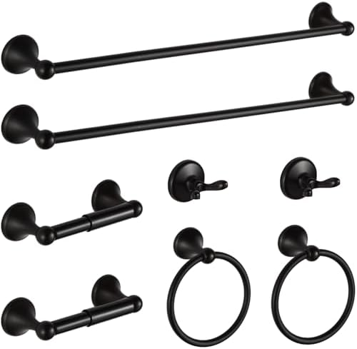 BGL Bathroom Hardware Set Oil-Rubbed Bronze Bath Towel Bars Adjustable Expandable Bathroom Accessory Set Towel Racks 8-Pieces Wall Mount by BGL