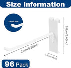 Polmart Heavy Duty 8" Gridwall/Grid Panel Hooks, White (96-Pack, 8-inch) - Image 2