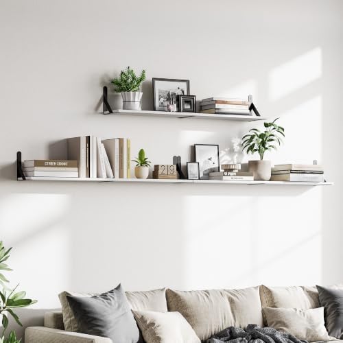 WOPITUES Long Wall Shelves 40″W x 8″D, Floating Book Shelves Max Load 65lbs - Image 5