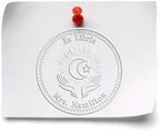 Custom Library Embossing Seal - Hybrid Praying Star and Crescent Design | Personalized Return Library Embosser for Islamic School Teachers | Customized Library Embossing Seal for Books and Documents by AcornSalesCo