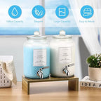 2-Pack Glass Laundry Detergent Dispenser with Stand, 106oz Leak-Proof Glass Fabric Softener Dispenser- Laundry Soap Dispenser-Reusable Container for Kitchen & Bathroom Storage - Image 5