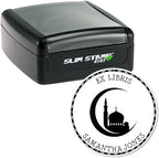 Personalized Name and Book Stamp for Muslim Families - Portable Pre-Inked Holy Crescent Star Custom Home Stamp - Custom Made Book Stamp for Home, Office, and School - Ideal for Personalizing Books - Image 2