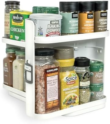 Cabinet Caddy SNAP! Spice Rack Organizer for Cabinet, 4 Adjustable Shelves by InspiredProducts