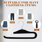 Velvet Hangers Non Slip,40 Pack Space Saving Pants Hangers,Thin Space Saving Clothes Hanger for Closet, Durable Heavy Duty Hanger with 360 Swivel Hook for Pants Towel Jeans(Black) - Image 5