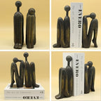 Lukitas Thinker Decorative Bookends, Non-Slip Book Holder, Resin 9'' - Image 3