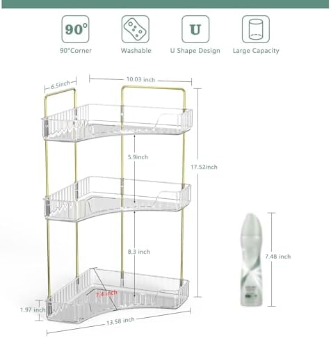 Webetop Corner Bathroom Organizer, 3 Tier Storage for Countertop - Image 2