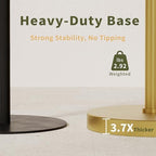 Toilet Paper Holder Stand, Modern Bathroom Free Standing Toilet Paper Roll Holder, Post Pivoting Toilet Paper Stand with Stainless Steel Tissue Rack, Rust-Proof & Heavy Stable Base（Brushed Gold） - Image 4