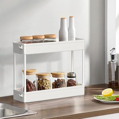 SPACELEAD Slim Storage Cart(2 Pack),4-Tier Rolling Utility Organizer - Image 3