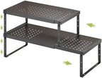 RUILALIFE Expandable Cabinet Organizer Shelf With Adjustable Height, Stackable Kitchen Countertop Organizer Rack, Adjustable Shelf Riser For Kitchen Counter, Pantry, Cupboard, Desk, Tabletop by RUILALIFE