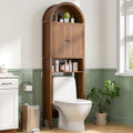 Arched Over The Toilet Storage Cabinet with Fluted Doors, Bathroom Shelf by Woemtoric