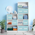 Fabric storage cubes (8 Pack) 13 Inch Cube Storage Bin, cube organizer bins with 8 Labels Window Cards & a Pen, Foldable cube organizer bins and Storage Box, Sky Blue - Image 5