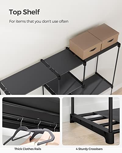 SONGMICS Portable Closet, Storage Organizer, 71.7 x 16.9 x 71.7 Inches - Image 5