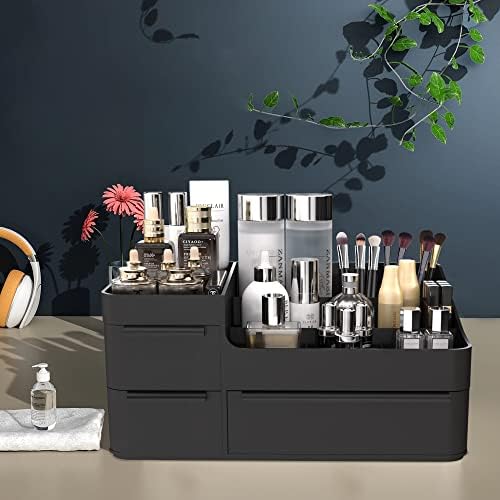 Makeup Organizer with Drawers, Countertop Organizer for Vanity, Bathroom and Bedroom Desk Cosmetics Display Case for Brushes, Lotions, Perfumes, Eyeshadow, Lipstick and Nail Polish - Image 2