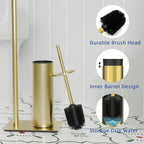 RUACQ Toilet Paper Holder Stand with Toilet Brush & Holder Set, Gold - Image 5