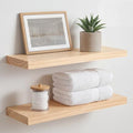 Homeforia 20 Inch Floating Shelves, High-End Solid Pine Wood, Set of 2 by Homeforia