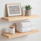Homeforia 20 Inch Floating Shelves, High-End Solid Pine Wood, Set of 2 by Homeforia