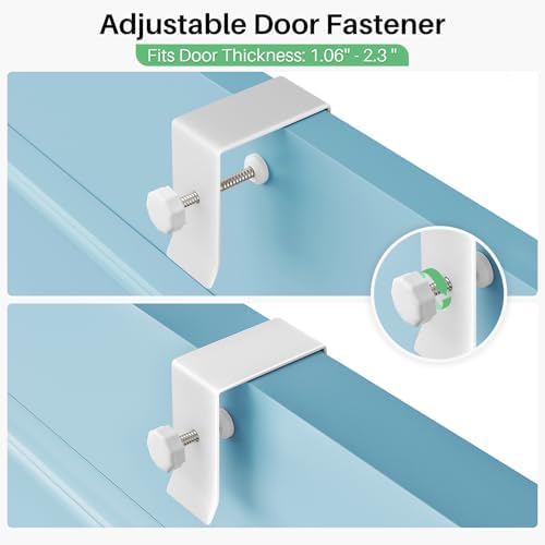 SNTD 8 Tiers Narrow Over the Door Organizer, 12.3"W x 4.7"D x 69"H, White - Image 6