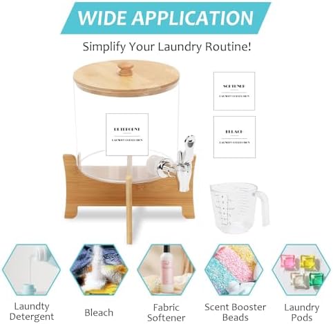 Laundry Detergent Dispenser, 88 oz / 2.5L Fabric Softener Dispenser for Laundry Room Organization, Detergent Holder with Stainless-Steel Spigot, Laundry Soap Container (Large) - Image 6
