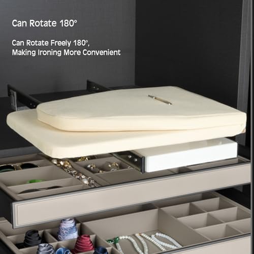 Pull-Out Ironing Board,Foldable Hideaway Ironing Board Closet,Free Rotation Retractable Ironing Board,Simple Installation,for Home Apartment (Color 2-80X30Cm) - Image 5