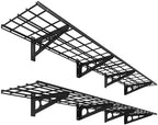 FLEXIMOUNTS 12-inch-by-72-inch Wall Shelf Garage Storage Rack Wall Mounted Floating Shelves,1x6ft,Black, 2-Pack, Classic Series by FLEXIMOUNTS