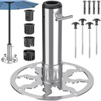 Dolibest Heavy Duty Patio Umbrella Stand (1-1.9'' Pole), Outdoor Umbrella Base with Ground Spikes/Expansion Anchors, Steel Umbrella Base for Patio Yard Grass/Concrete Use by Dolibest