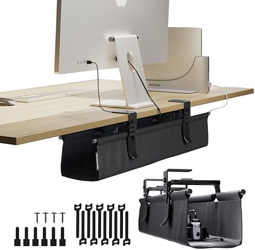 Ascrono Original Under Desk Cable Management Tray, Black, 27.3" by Ascrono