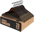 Wooden Hangers - Non Slip Luxury Natural Lotus Wood & Velvet Suit & Pants Hangers - 360 Rotating Hooks - 20 Pack by Unknown