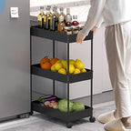 SPACELEAD 3 Tier Rolling Cart with Wheels, Storage Craft Art Trolley Organizer Serving, 3 Hanging Baskets Easy Assembly, for Office, Bathroom，Living Room, Kitchen, Black - Image 6