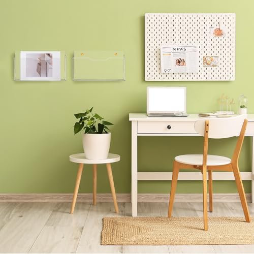 Feifeiya 2 Pcs Clear Acrylic File Holder Wall Mount, 14"x8.3"x1.2" - Image 6