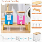 RoleDes Liquid Laundry Detergent Dispenser Set with Shelf and Bamboo Lids for Laundry Room Organization and Storage - 2 Pack 96 oz Laundry Containers for Laundry Soap, Fabric Softener - Image 4