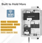 Mount-It! PRO 17" Recessed TV Box, in-Wall Media Enclosure with 4 Outlet Knockouts, Large Ventilated Box for Home Theater Equipment, Router, Cable, Samsung One Connect, WiFi Transparent AV Storage - Image 4
