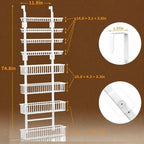 Moforoco White Over The Door Pantry Organizer, Pantry Organization and Storage, Metal Hanging Spice Rack Shelves Door, Seasoning Shelves, Laundry Room Organization, House and Kitchen Essentials - Image 4