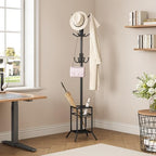 ELYKEN Coat Rack Freestanding, Metal Coat Rack with Umbrella Holder - Image 7