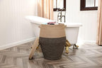 26"x20" Extra Large Tall Woven Laundry Basket with Lid, Cotton Rope Blanket Storage Basket, Freestanding Decorative Bin for Bedroom Living Room, Jute & Black Mix - Image 4